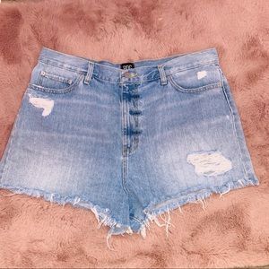 High rise girlfriend shorts